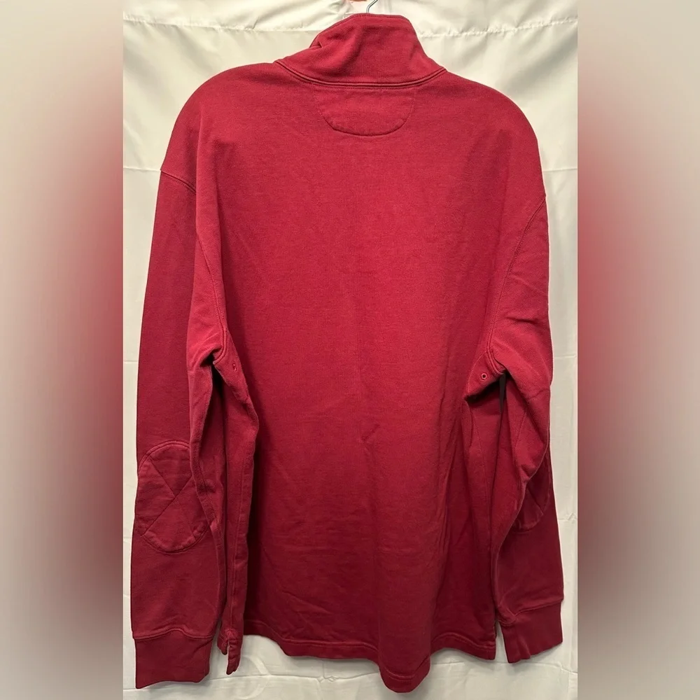 2022 J.Crew Men's Oarsmen Retro Maroon 1/4 Zip Rugby Sweatshirt‎ Size Large Tall